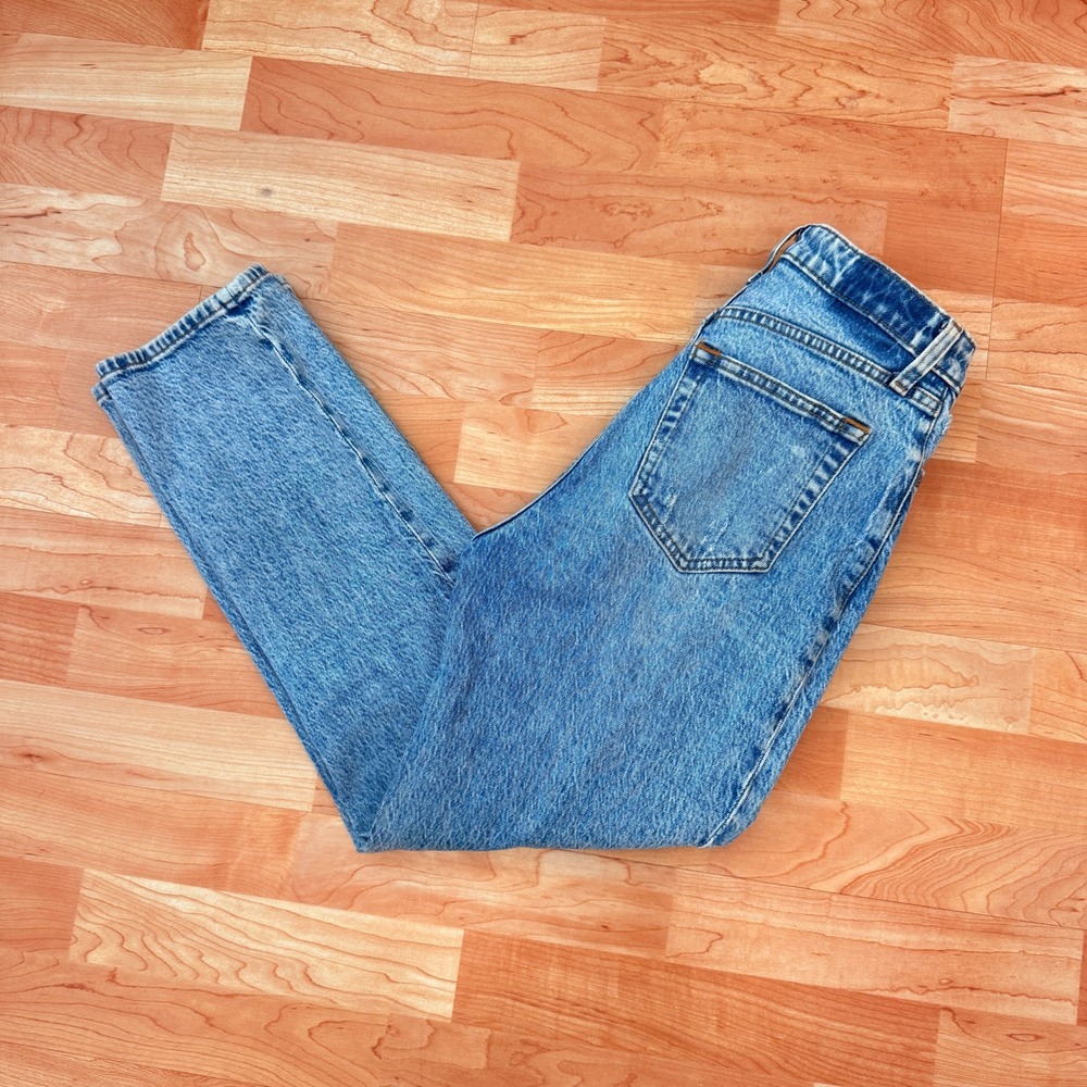 Abercrombie & Fitch Curve Love Ultra High Rise Ankle Straight Jeans 25 0s Blue